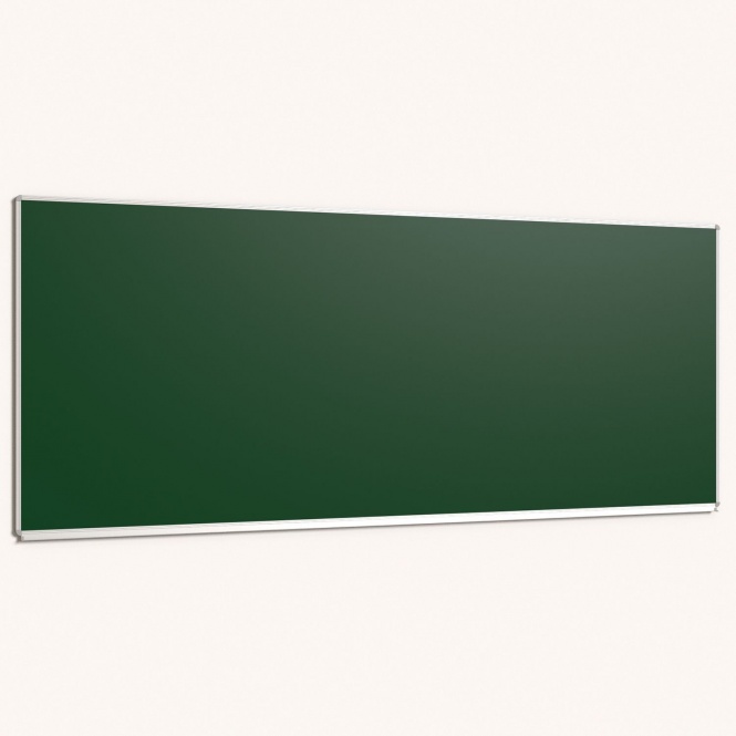 Wandtafel Stahlemaille grün, 300x120 cm, mit durchgehender Ablage, 